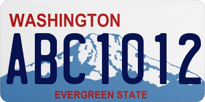 WA license plate ABC1012