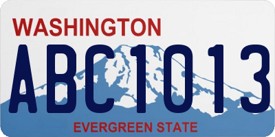 WA license plate ABC1013