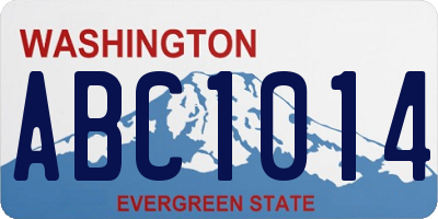 WA license plate ABC1014