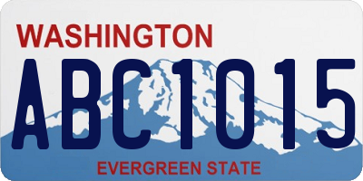 WA license plate ABC1015