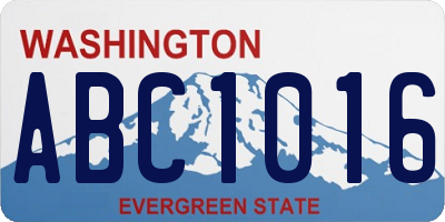 WA license plate ABC1016