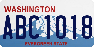 WA license plate ABC1018