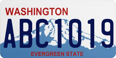 WA license plate ABC1019
