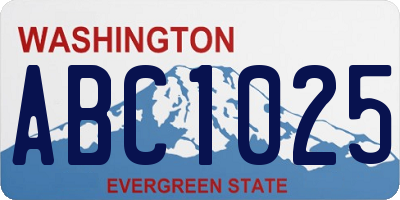 WA license plate ABC1025