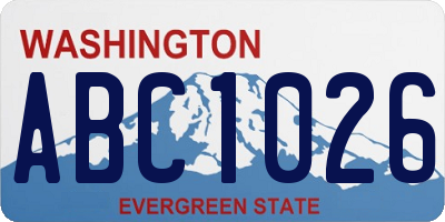 WA license plate ABC1026