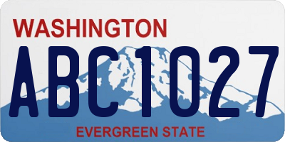WA license plate ABC1027