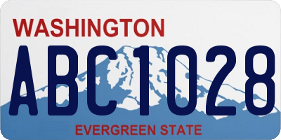 WA license plate ABC1028