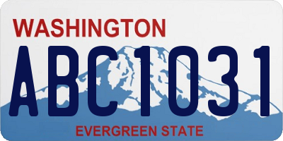 WA license plate ABC1031