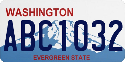 WA license plate ABC1032