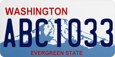WA license plate ABC1033