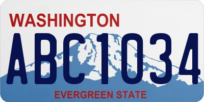 WA license plate ABC1034