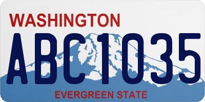 WA license plate ABC1035