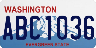 WA license plate ABC1036