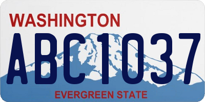 WA license plate ABC1037
