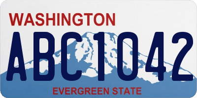WA license plate ABC1042