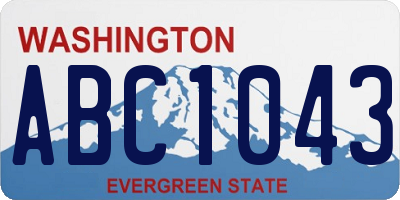 WA license plate ABC1043