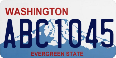 WA license plate ABC1045