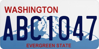 WA license plate ABC1047