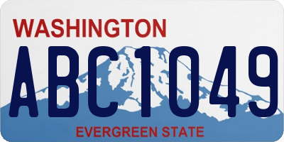 WA license plate ABC1049