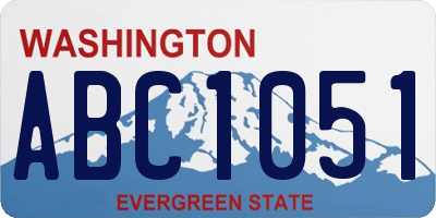 WA license plate ABC1051