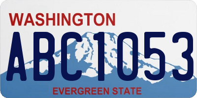 WA license plate ABC1053