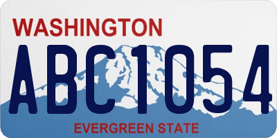 WA license plate ABC1054