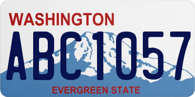 WA license plate ABC1057