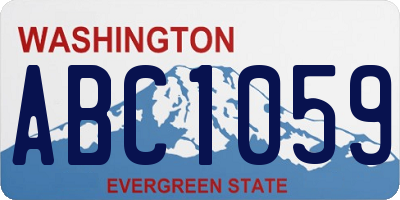 WA license plate ABC1059