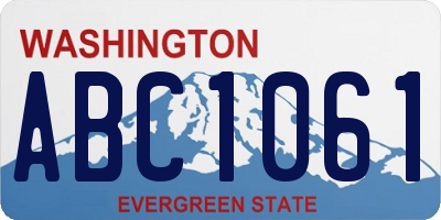 WA license plate ABC1061