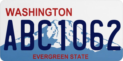 WA license plate ABC1062