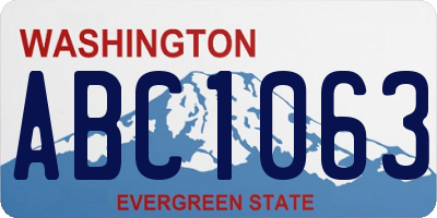 WA license plate ABC1063