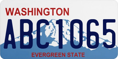 WA license plate ABC1065
