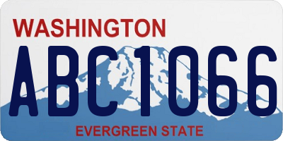 WA license plate ABC1066