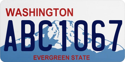 WA license plate ABC1067