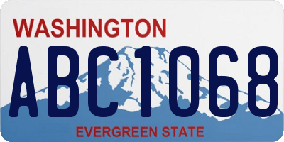 WA license plate ABC1068
