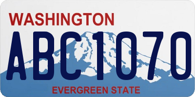WA license plate ABC1070