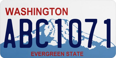 WA license plate ABC1071