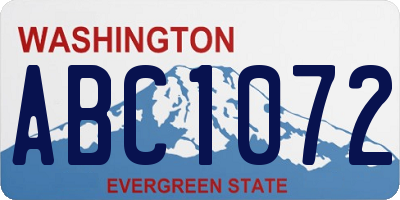 WA license plate ABC1072