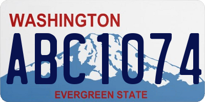 WA license plate ABC1074
