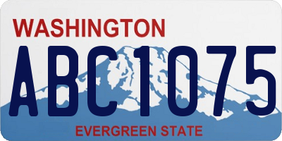 WA license plate ABC1075