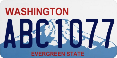 WA license plate ABC1077