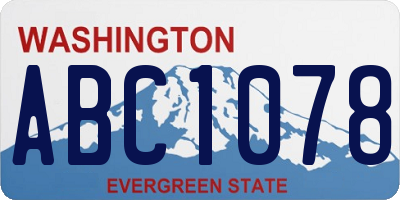 WA license plate ABC1078
