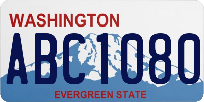 WA license plate ABC1080