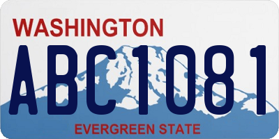 WA license plate ABC1081