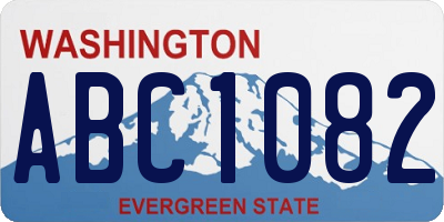 WA license plate ABC1082