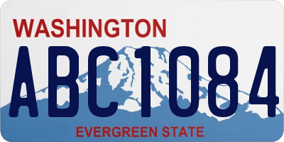 WA license plate ABC1084