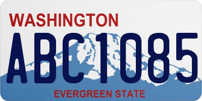 WA license plate ABC1085