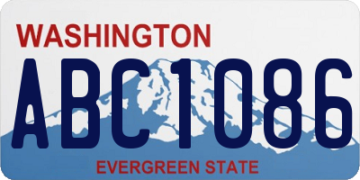 WA license plate ABC1086