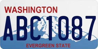 WA license plate ABC1087