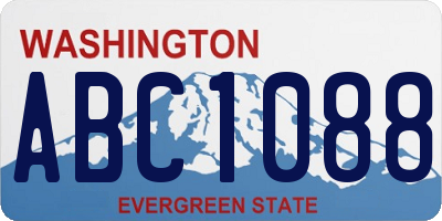 WA license plate ABC1088